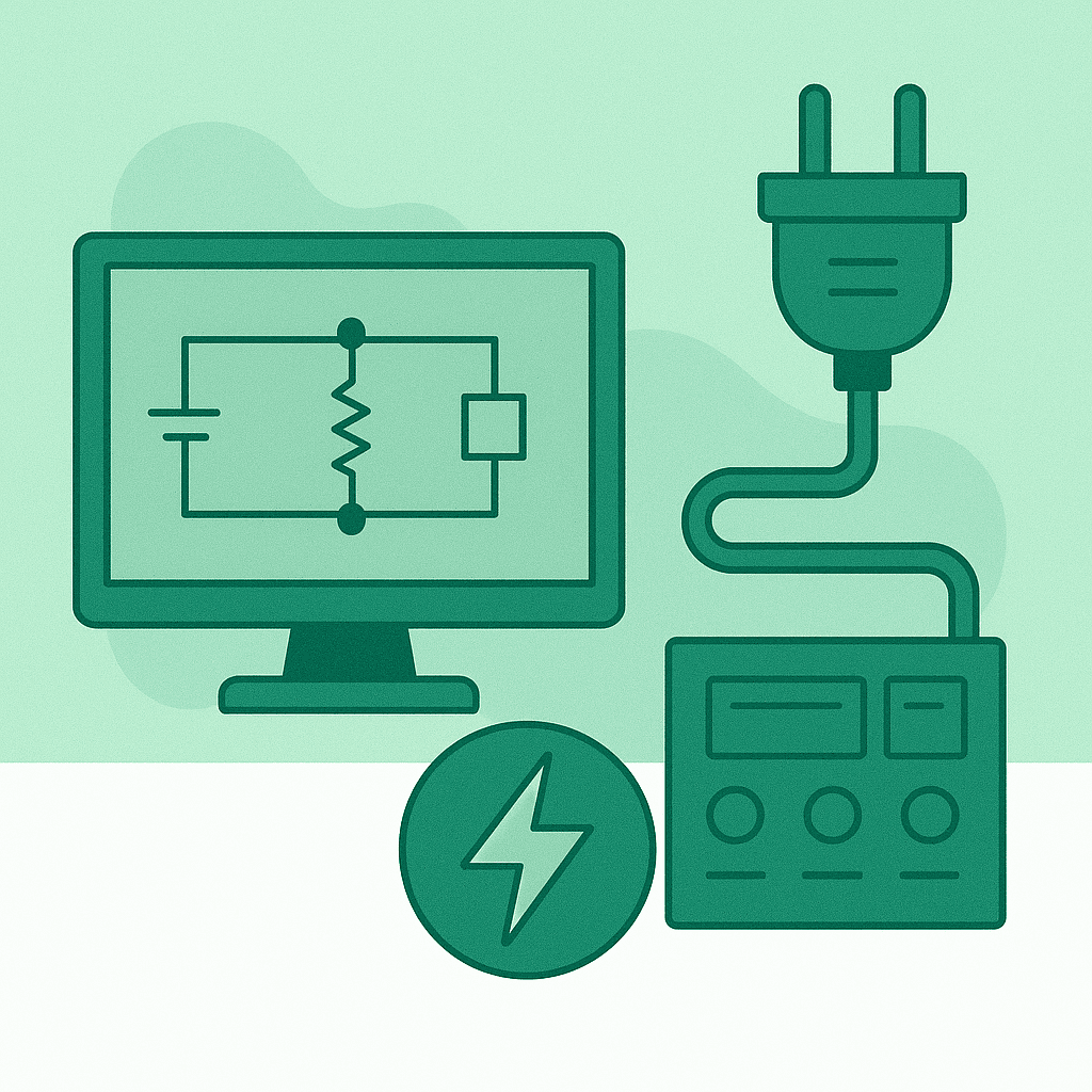 Electrical engineer configuring panels and schematics