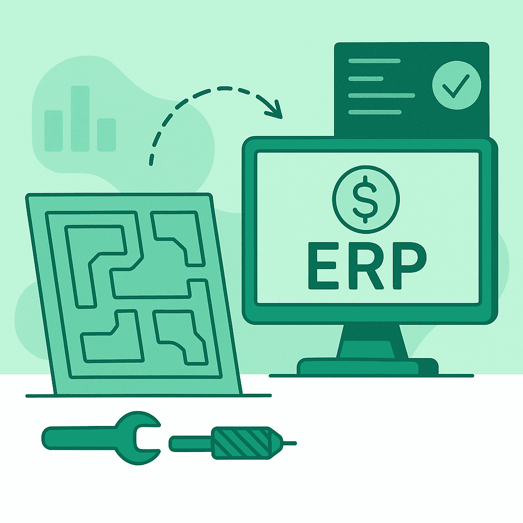 Technician optimizing nesting and quoting inside an ERP interface